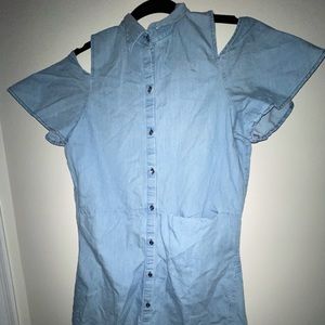 Zara Denim Dress with Open Back